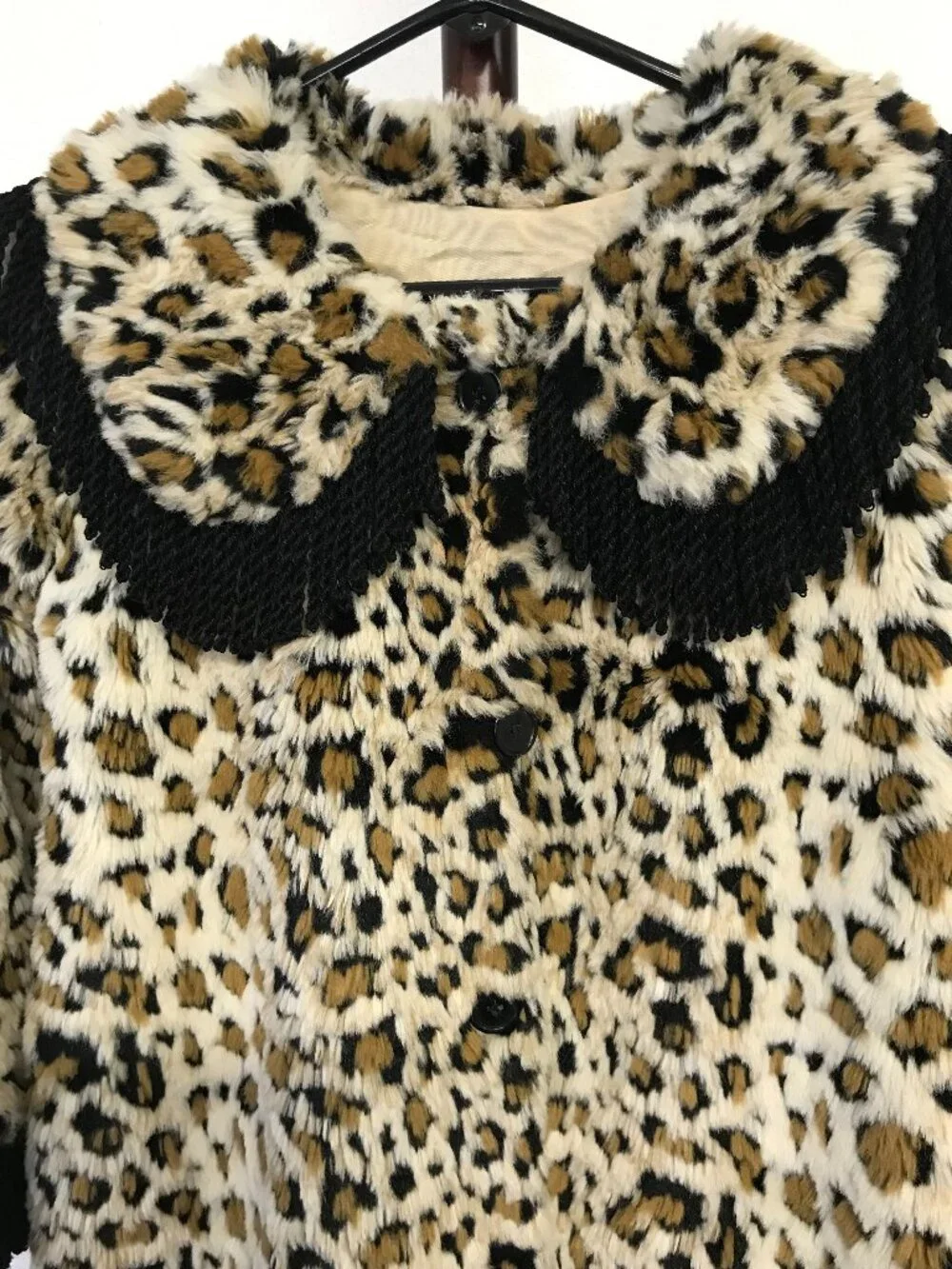 Cottontail Originals Girls 6X Leopard Coat Faux Fur Trim